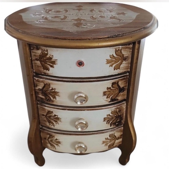 Vintage Musical Jewelry Box Chest 4 Drawer Wind Up Lara’s Theme